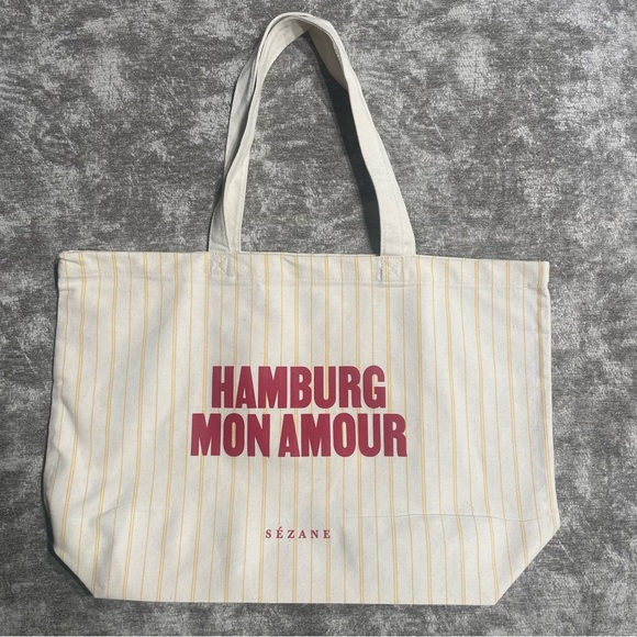 Sezane Handbags - Rare - Sezane Cream and Red Tote Bag